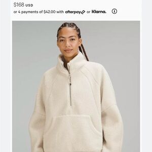 Lululemon Scuba oversized Fleece funnel neck half zipped
